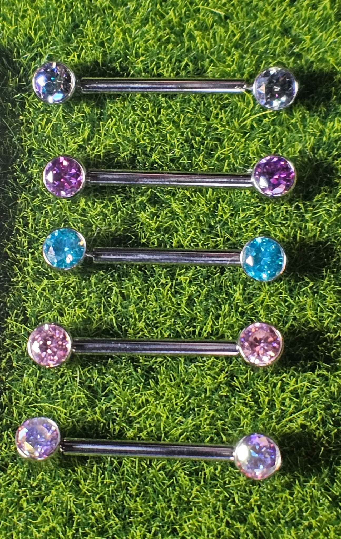 Forward Facing Bezel Gem Ends (Threadless by Body Circle)