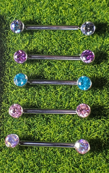 Forward Facing Bezel Gem Ends (Threadless by Body Circle)