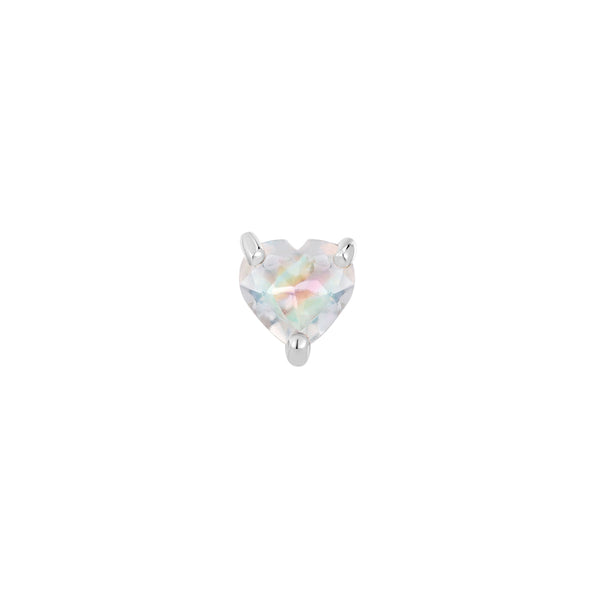 RAINBOW MOONSTONE HEART - THREADLESS END
