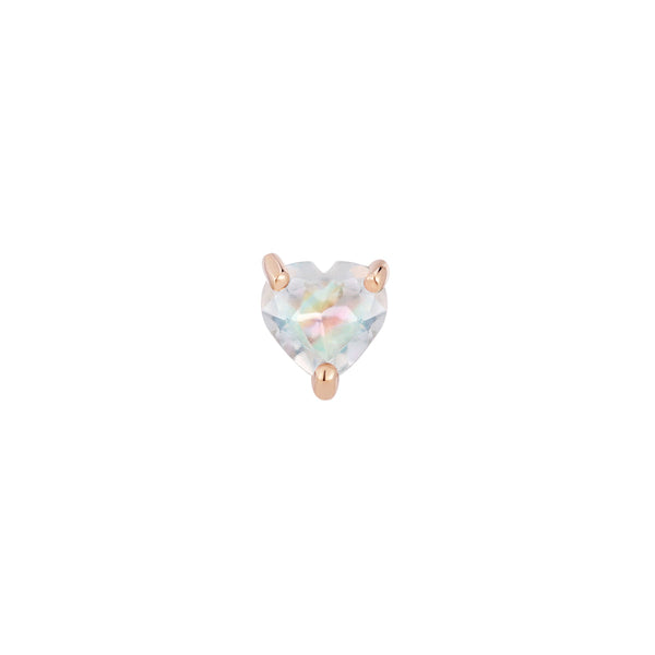RAINBOW MOONSTONE HEART - THREADLESS END