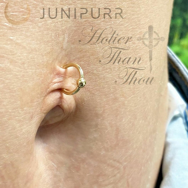 14kt Gold Ring with Fixed Bead