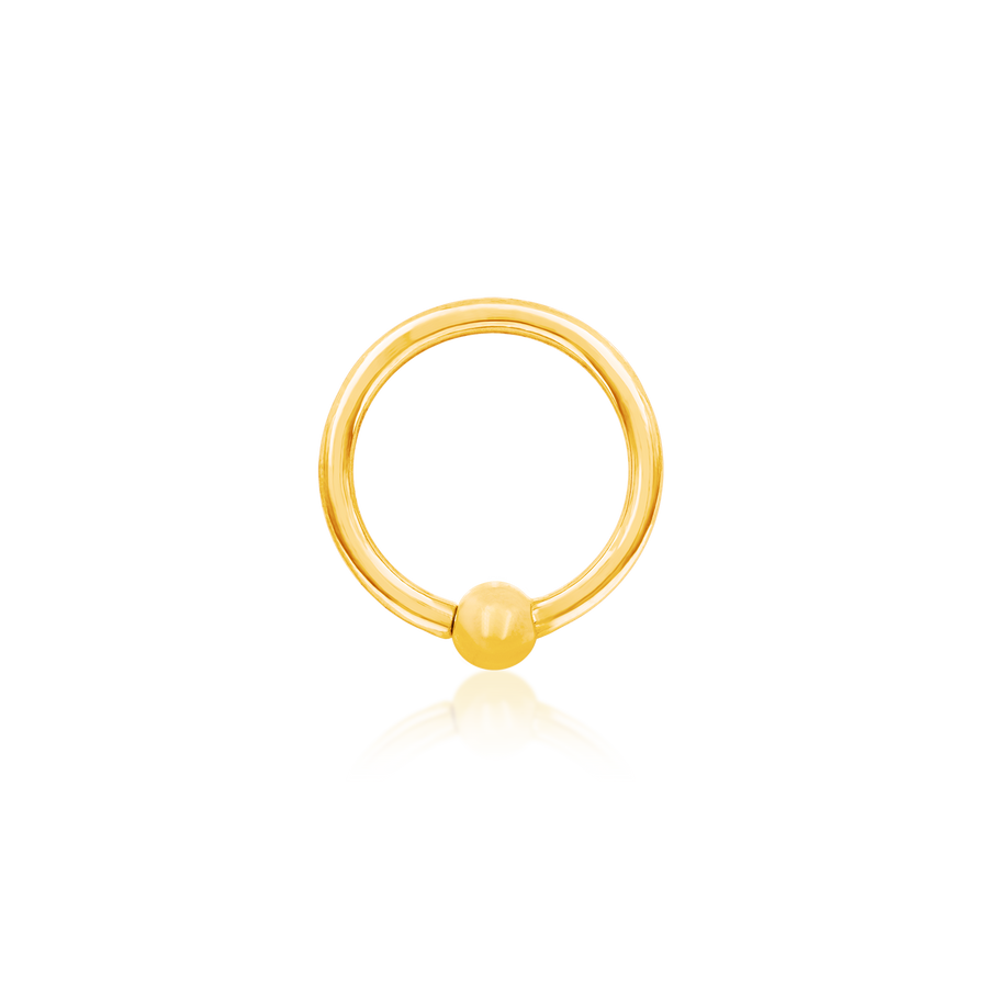 14kt Gold Ring with Fixed Bead