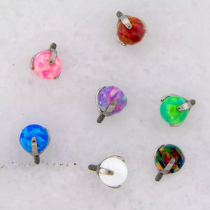 TITANIUM OPAL CLAW PRONG SET THREADED ENDS (10g-14g)