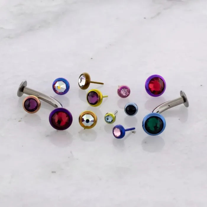 Threadless Floating Navel With Gem Disc