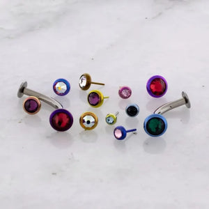 Threadless Floating Navel With Gem Disc