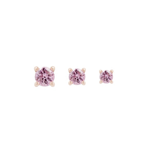 Pink Sapphire Prong - Threadless End