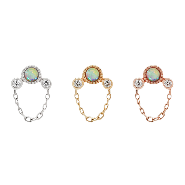 Halston Genuine Opal + Chain - Threadless End