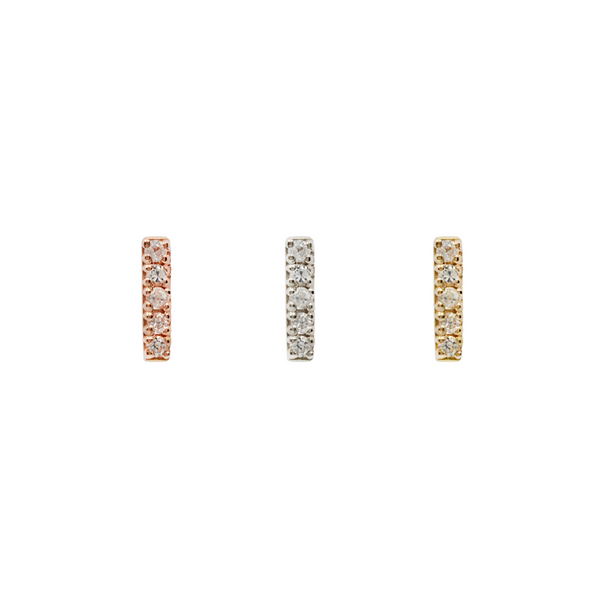 Rowe - White Sapphire - Threadless End